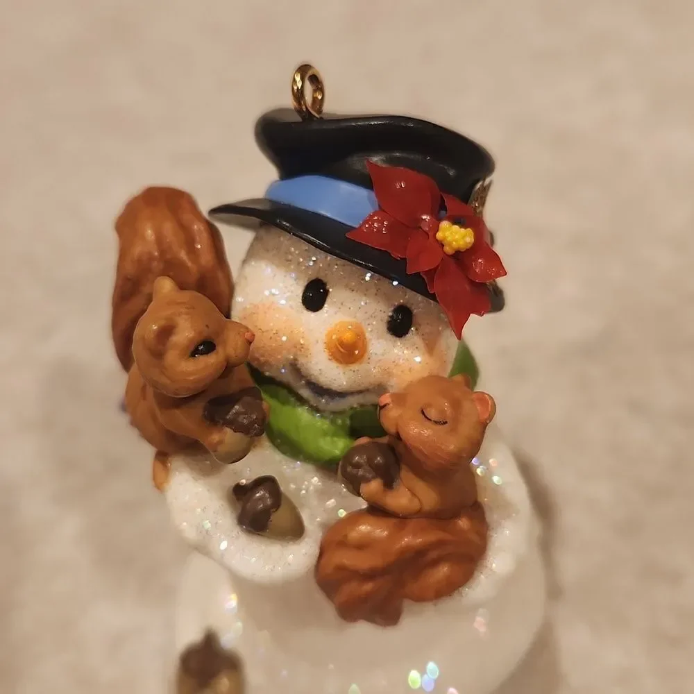 Snowman Squirrels Christmas Ornament
